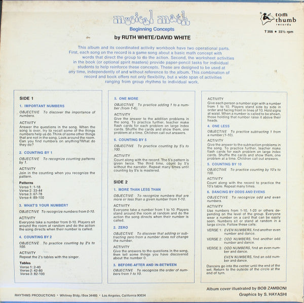 Ruth White / David White Sung By Terry Gris : Musical Math: Beginning Concepts (LP, Album, RE)