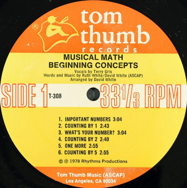 Ruth White / David White Sung By Terry Gris : Musical Math: Beginning Concepts (LP, Album, RE)
