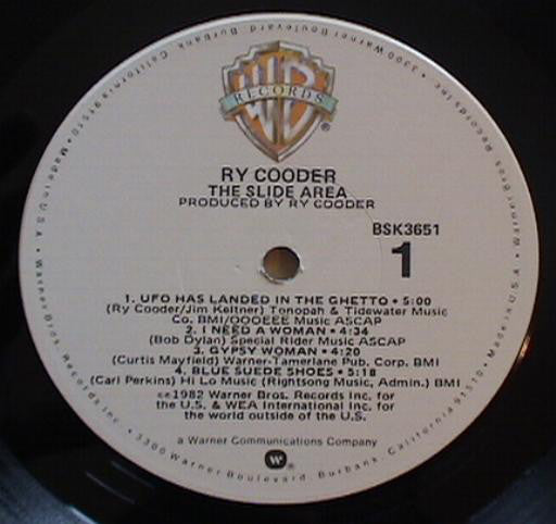 Ry Cooder : The Slide Area (LP, Album, Win)