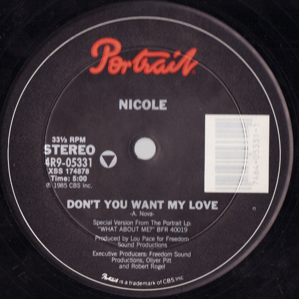 Nicole* : Don't You Want My Love (12")