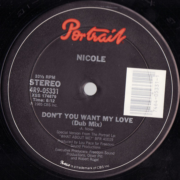 Nicole* : Don't You Want My Love (12")