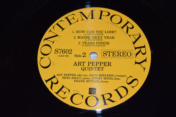 Art Pepper Quintet : Smack Up (LP, Album, RP, Mon)
