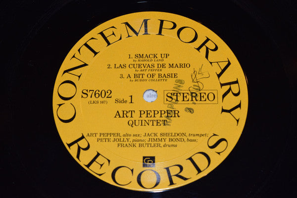 Art Pepper Quintet : Smack Up (LP, Album, RP, Mon)