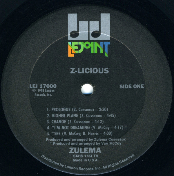 Zulema : Z-licious (LP, Album, Ter)