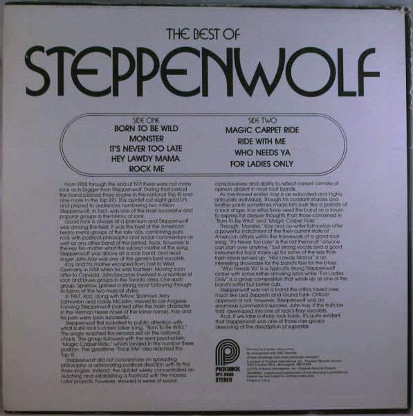 Steppenwolf : The Best Of Steppenwolf (LP, Comp, RM)