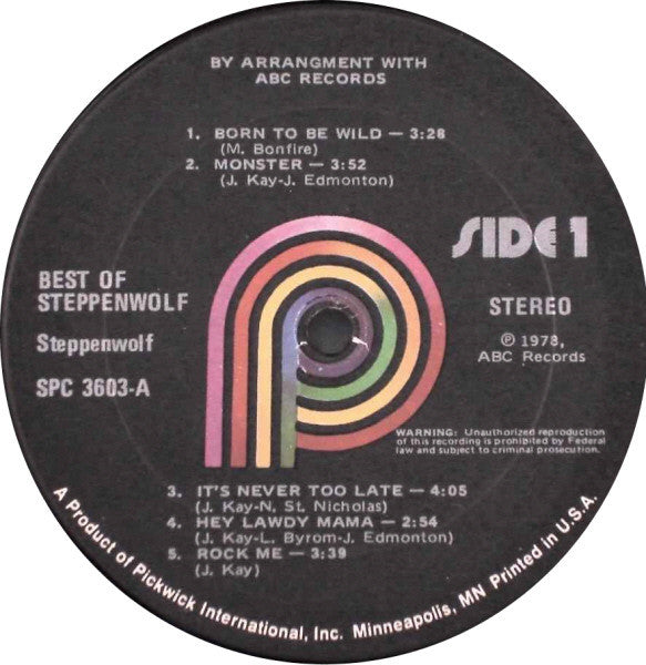 Steppenwolf : The Best Of Steppenwolf (LP, Comp, RM)