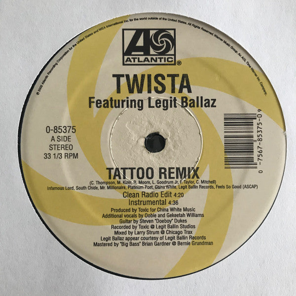 Twista : Tattoo (Remix) (12", Single)
