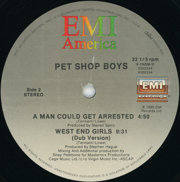Pet Shop Boys : West End Girls (12", Single, Dan)
