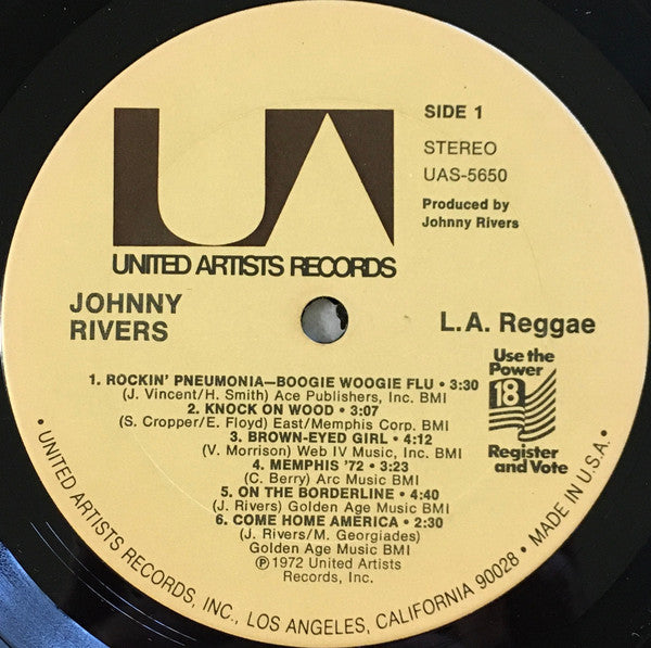 Johnny Rivers : L.A. Reggae (LP, Album, Ter)