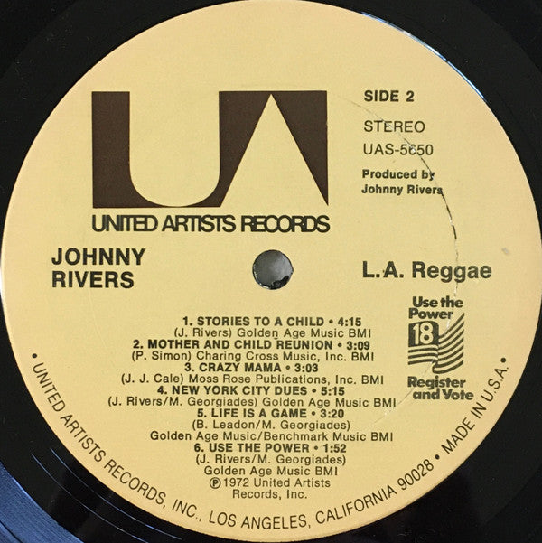 Johnny Rivers : L.A. Reggae (LP, Album, Ter)