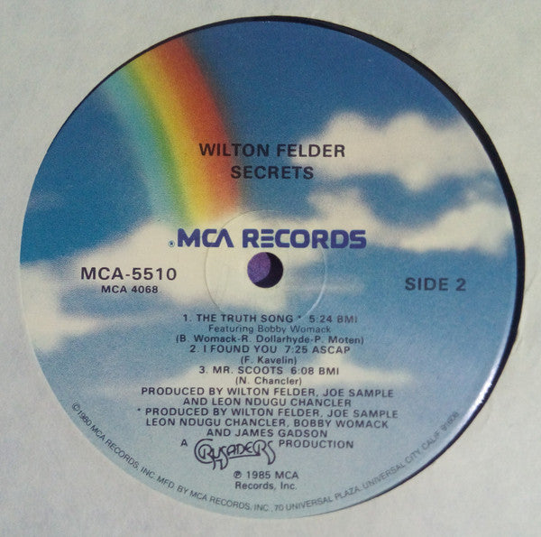 Wilton Felder Featuring Bobby Womack Introducing Alltrinna Grayson : Secrets (LP, Album, Glo)
