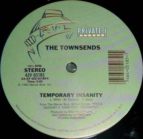 The Townsends : Temporary Insanity (12")