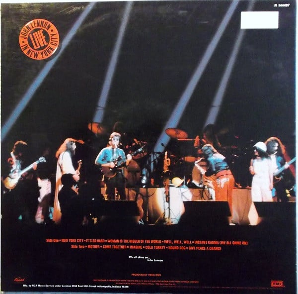 John Lennon : Live In New York City (LP, Album, Club, RCA)