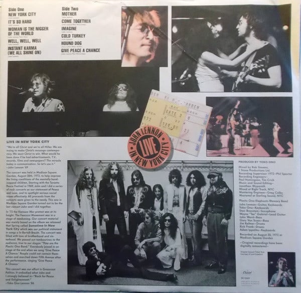 John Lennon : Live In New York City (LP, Album, Club, RCA)