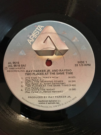 Raydio : Two Places At The Same Time (LP, Album, Hub)