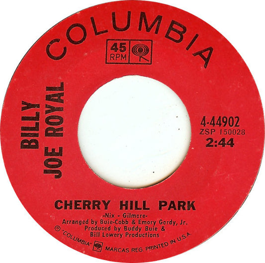 Billy Joe Royal : Cherry Hill Park (7", Single, Pit)