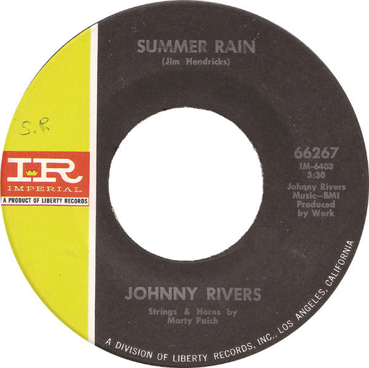 Johnny Rivers : Summer Rain / Memory Of The Coming Good (7", Sou)