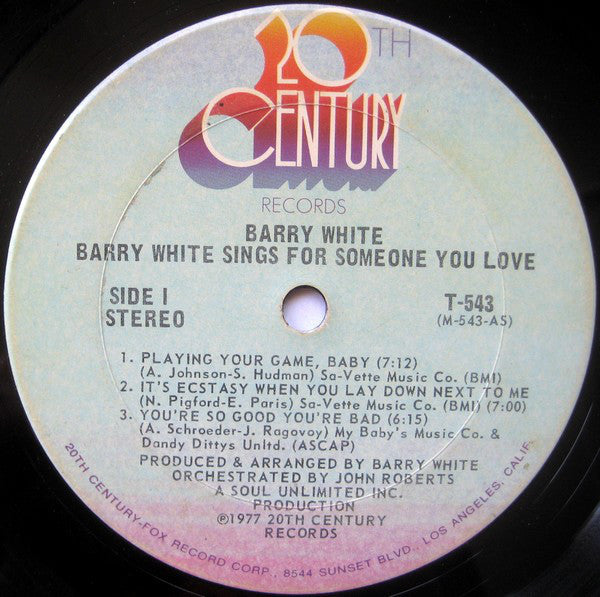 Barry White : Barry White Sings For Someone You Love (LP, Album, No )