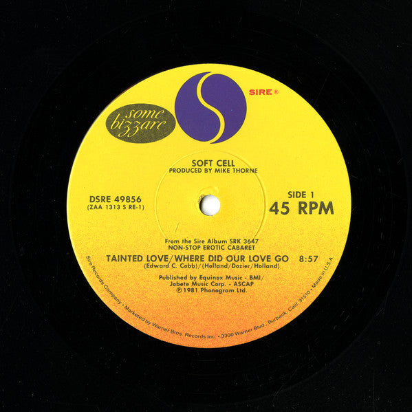 Soft Cell : Tainted Love / Where Did Our Love Go (12", Jac)