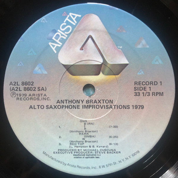 Anthony Braxton : Alto Saxophone Improvisations 1979 (2xLP, Album, Gat)