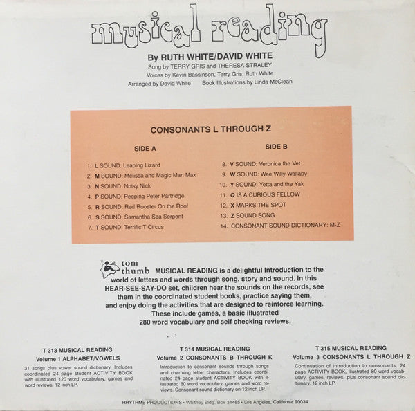 Ruth White & David White : Musical Reading: Consonants L Through Z  (LP)