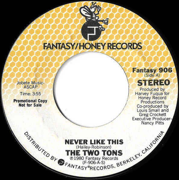 The Two Tons* : Never Like This (7", Single, Promo)