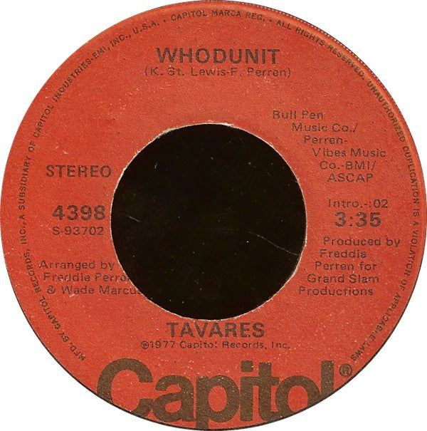 Tavares : Whodunit / Fool Of The Year (7", Los)