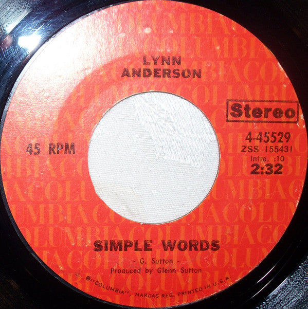 Lynn Anderson : Cry (7", Single, Styrene)