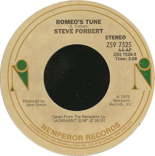Steve Forbert : Romeo's Tune (7", Single)
