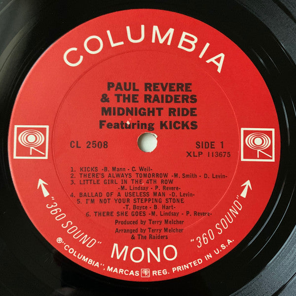 Paul Revere & The Raiders : Midnight Ride (LP, Album, Mono, A)