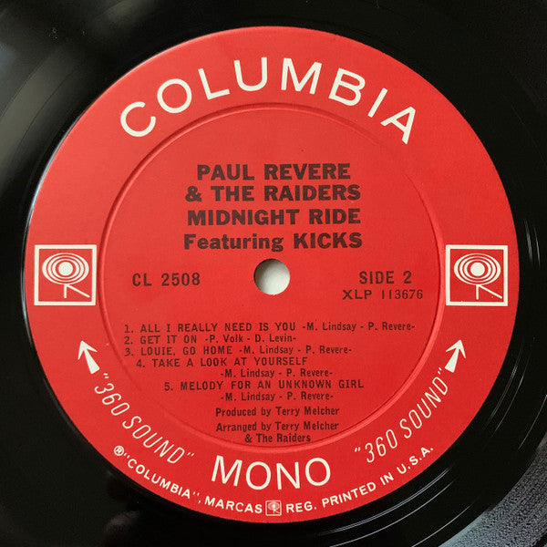 Paul Revere & The Raiders : Midnight Ride (LP, Album, Mono, A)