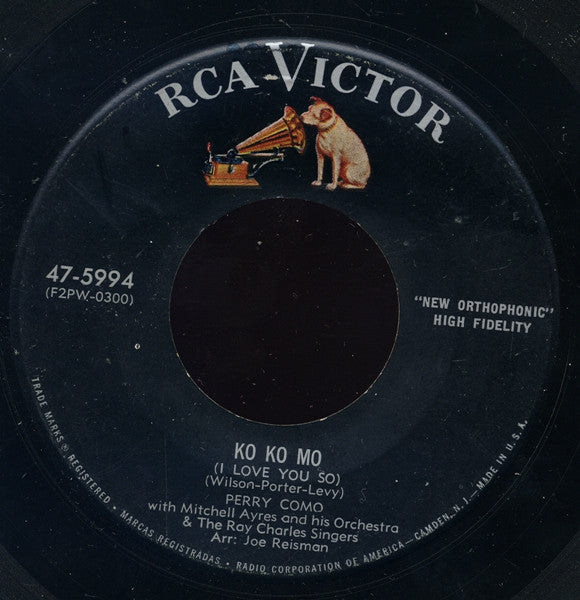 Perry Como : Ko Ko Mo (I Love You So) / You'll Always Be My Lifetime Sweetheart (7")