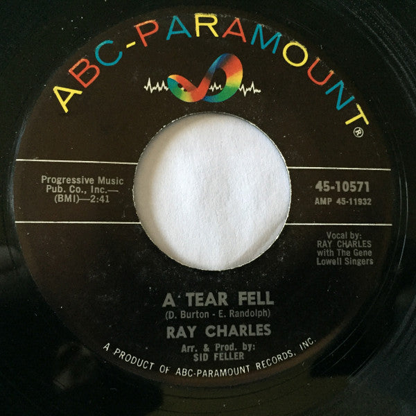 Ray Charles : No One To Cry To / A Tear Fell (7")