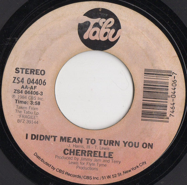 Cherrelle : I Didn't Mean To Turn You On (7", Single, Styrene, Car)