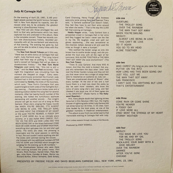 Judy Garland : Judy At Carnegie Hall - Judy In Person (2xLP, Album, Los)