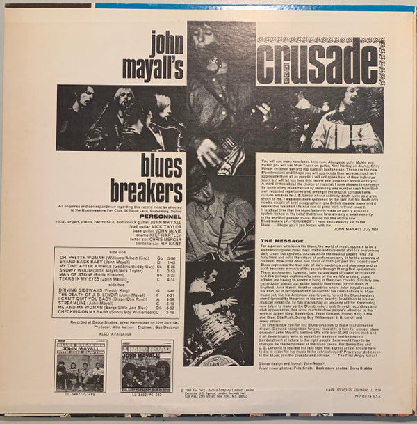 John Mayall's Bluesbreakers* : Crusade (LP, Album, Pit)
