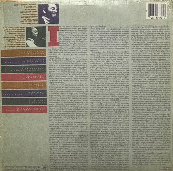 The Heath Brothers : Live At The Public Theater (LP, Album, San)