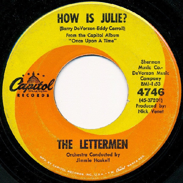 The Lettermen : Turn Around Look At Me / How Is Julie? (7")