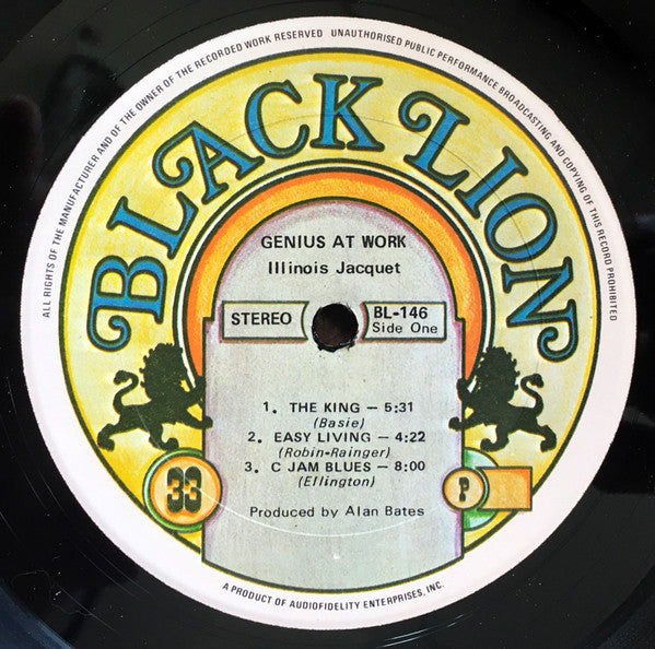 Illinois Jacquet : Genius At Work! (LP, Album)