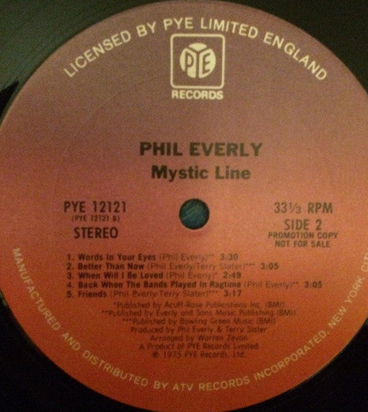 Phil Everly : Mystic Line (LP, Album, Promo)