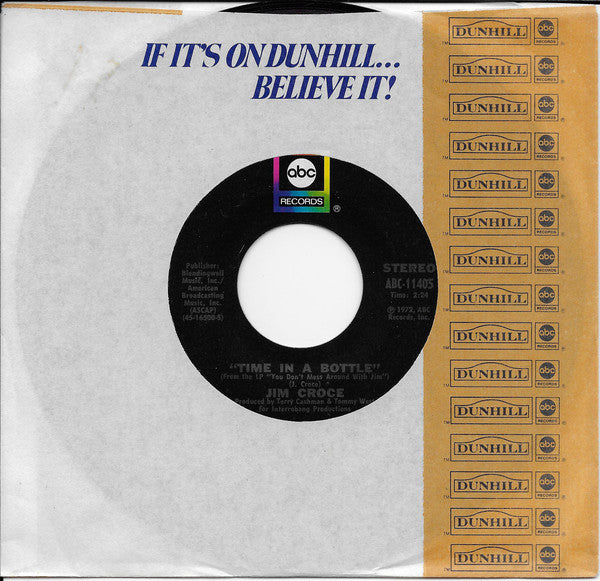 Jim Croce : Time In A Bottle / Hard Time Losin' Man (7", Single, Styrene, Pit)