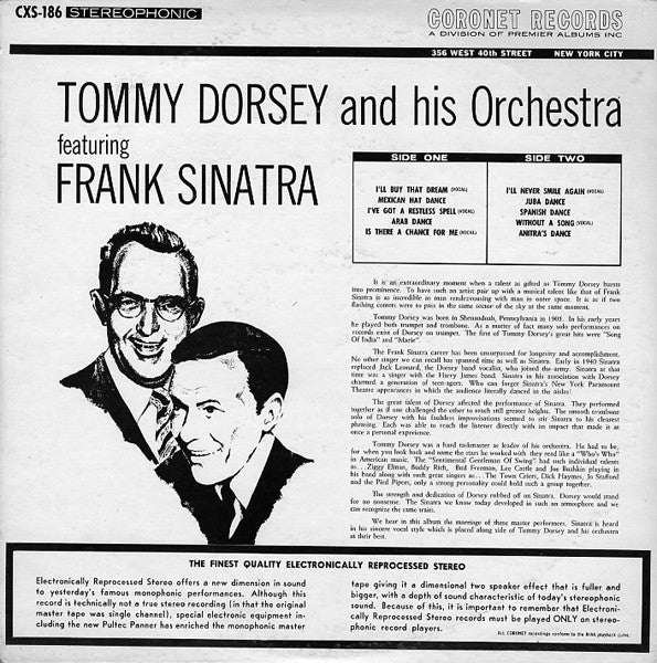 Tommy Dorsey And His Orchestra, Frank Sinatra : Tommy Dorsey And His Orchestra Featuring Frank Sinatra (LP, Album, Comp, Red)