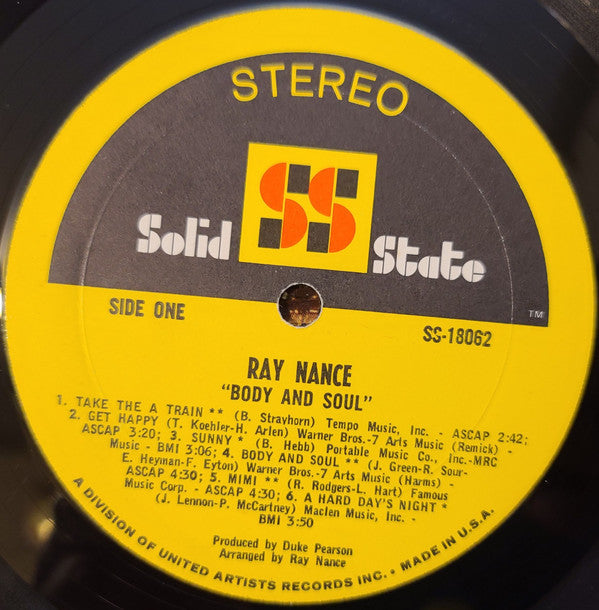 Ray Nance : Body And Soul (LP, Album, Gat)