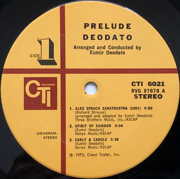 Deodato* : Prelude (LP, Album, Pit)