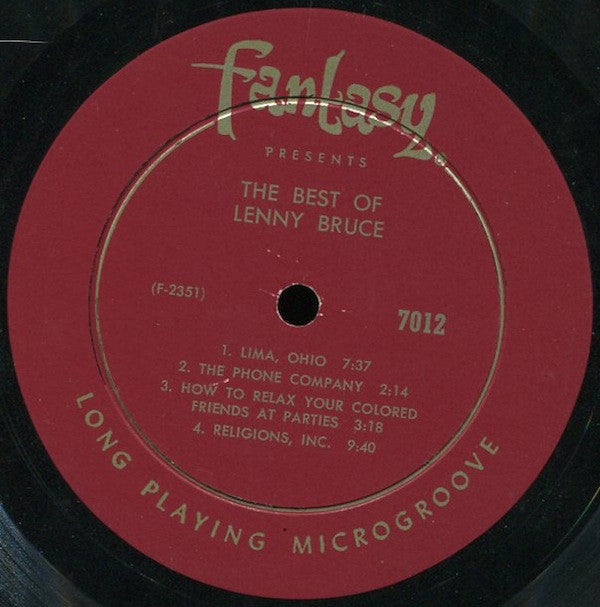 Lenny Bruce : The Best Of Lenny Bruce (LP, Comp)