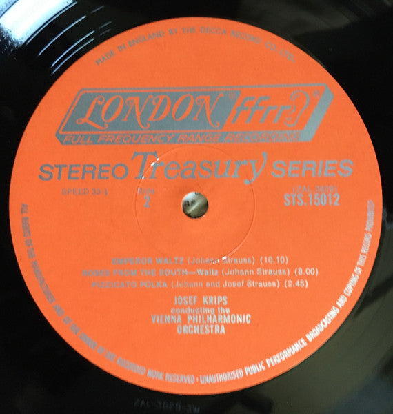 Strauss* – Vienna Philharmonic Orchestra* / Krips* : The Blue Danube (LP, RE, RP)