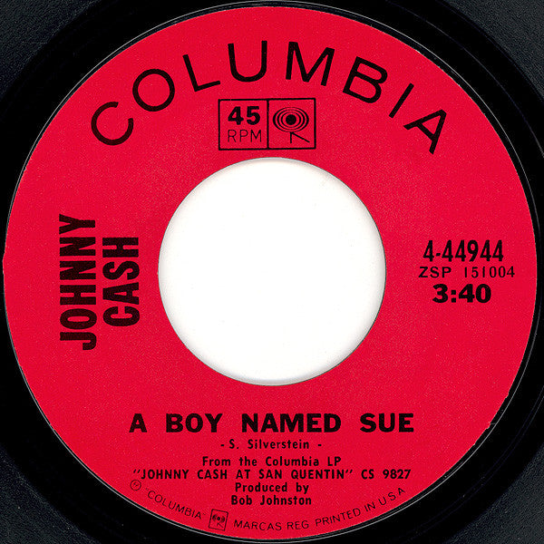 Johnny Cash : A Boy Named Sue / San Quentin (7", Single, Styrene, Pit)