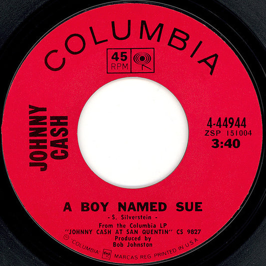 Johnny Cash : A Boy Named Sue / San Quentin (7", Single, Styrene, Pit)