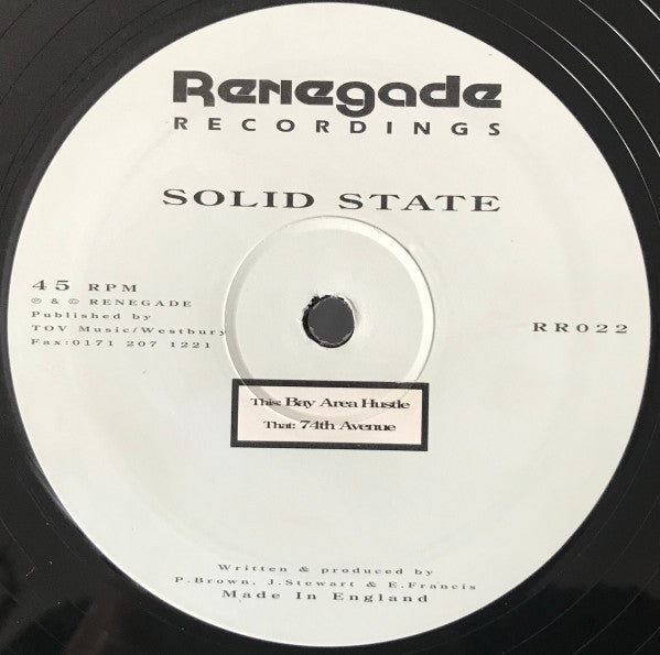 Solid State : 74th Avenue / Bay Area Hustle (12")