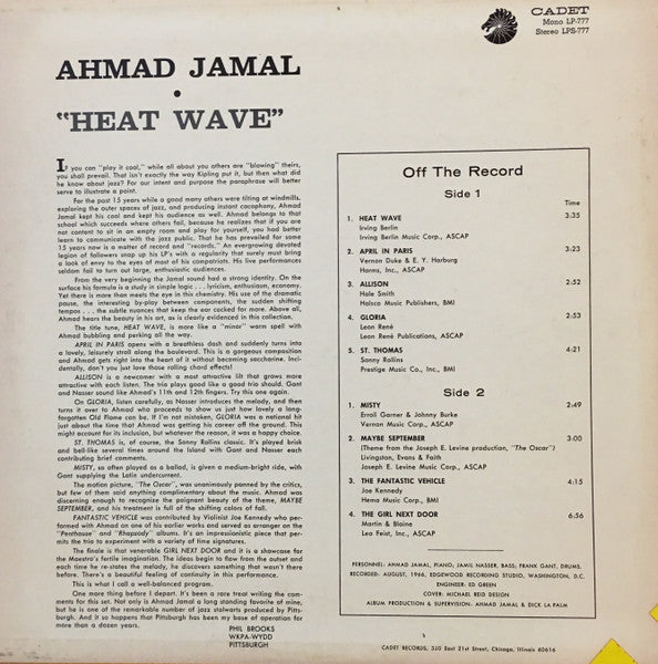 Ahmad Jamal : Heat Wave (LP, Album)